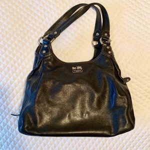Black Leather Coach Madison Maggie Bag